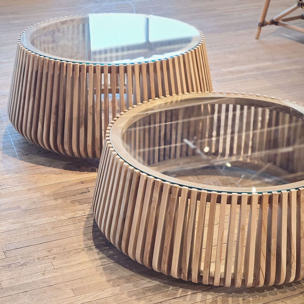round fluted coffee tables