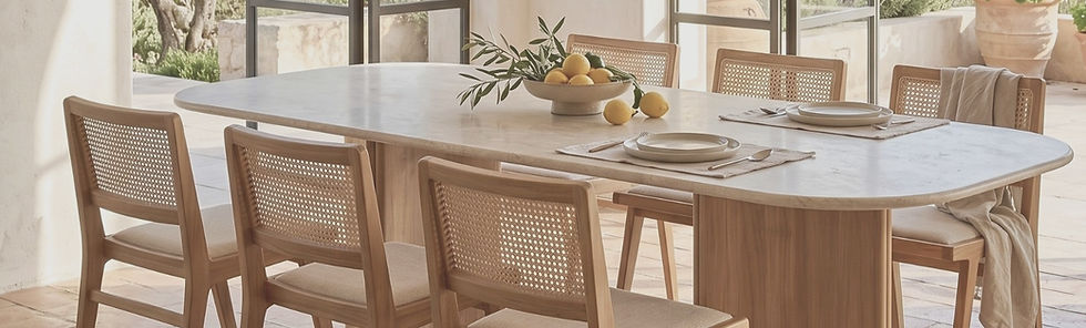 natural wood dining table