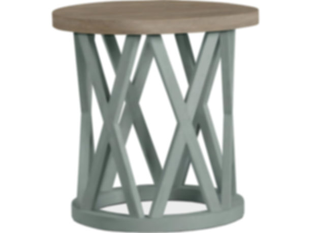 Aria Round End Table, Solid Wood in Natural
