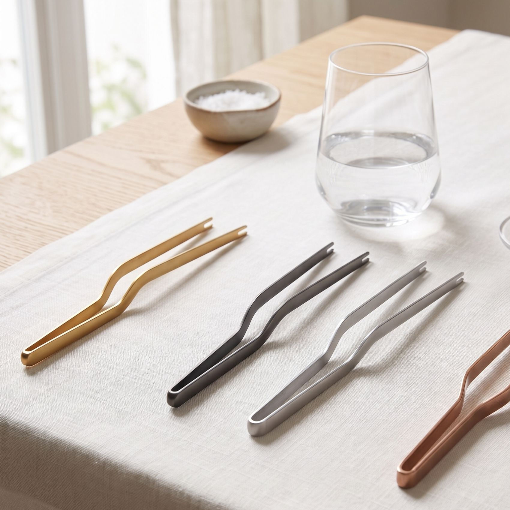 modern kitchen tongs black