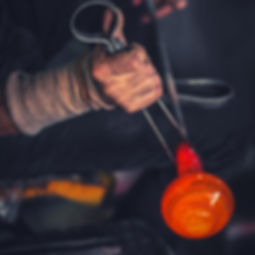 handblown glass pitcher