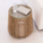 fortress side table with fluted teak