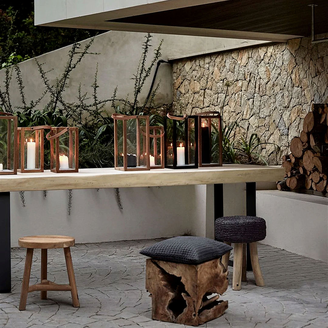 indoor outdoor wood lantern