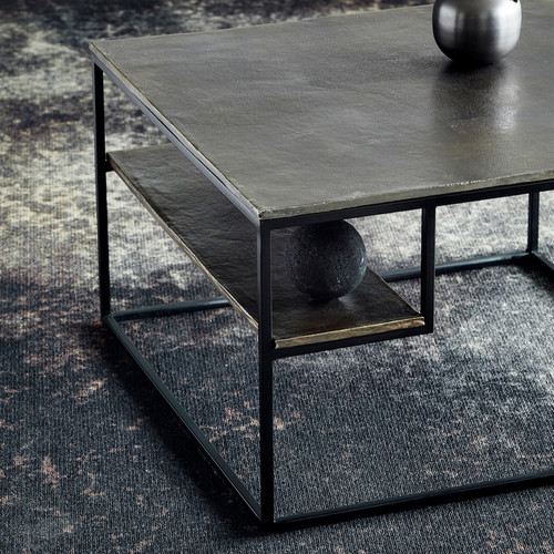 Modern Metal Coffee Table Square Coffee Table with Metal Legs