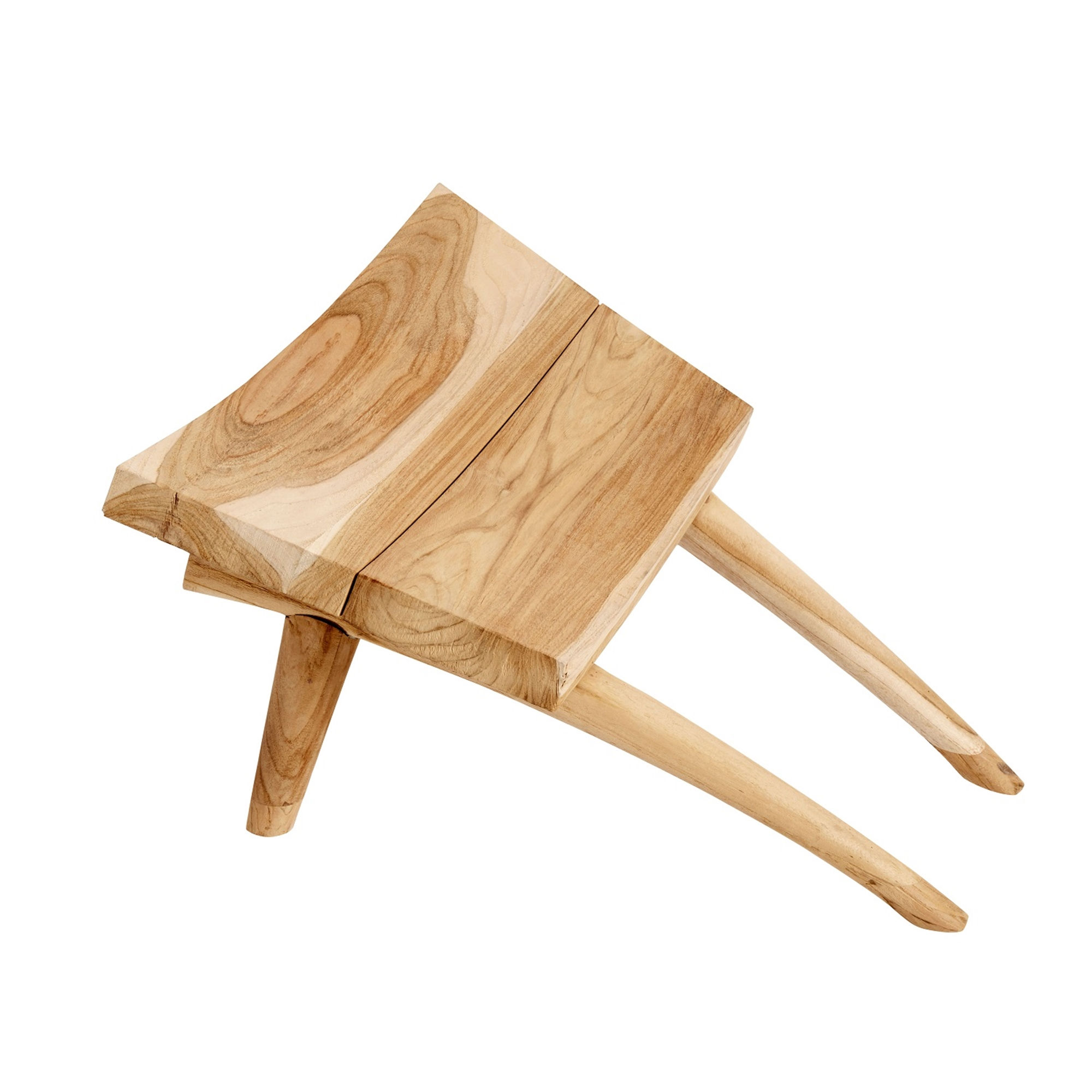 Scandinavian FSC solid teak footstool
