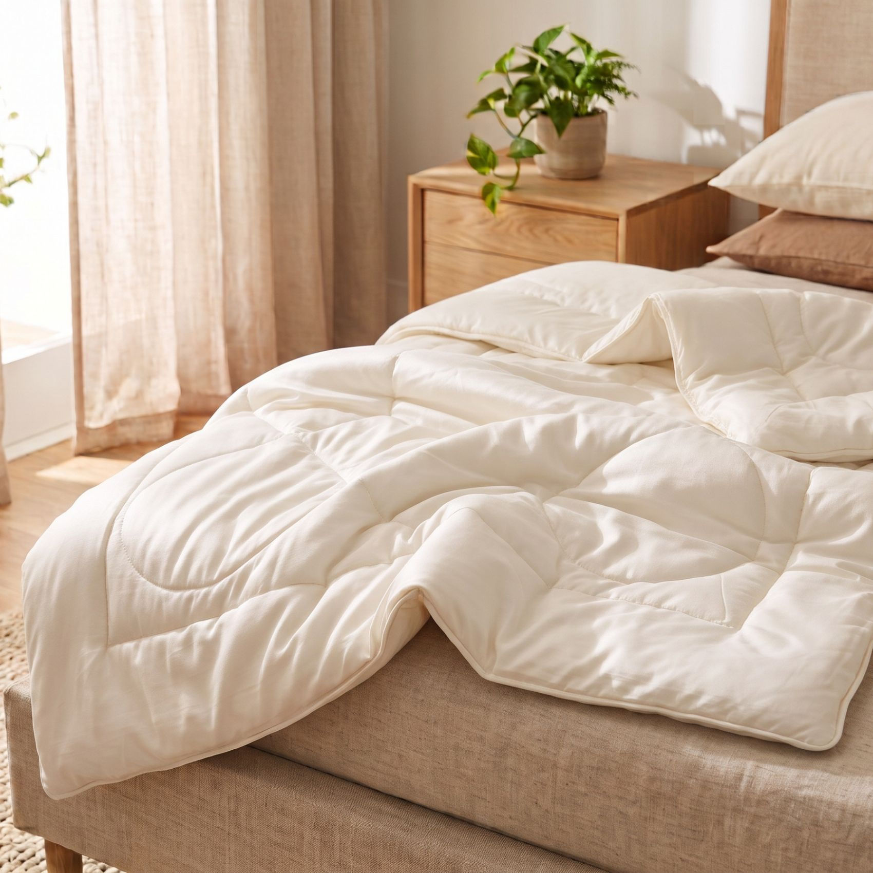 white bamboo comforter