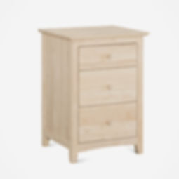 solid wood 3 drawer nightstand