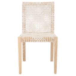 Wood and Woven Leather Chair Sets