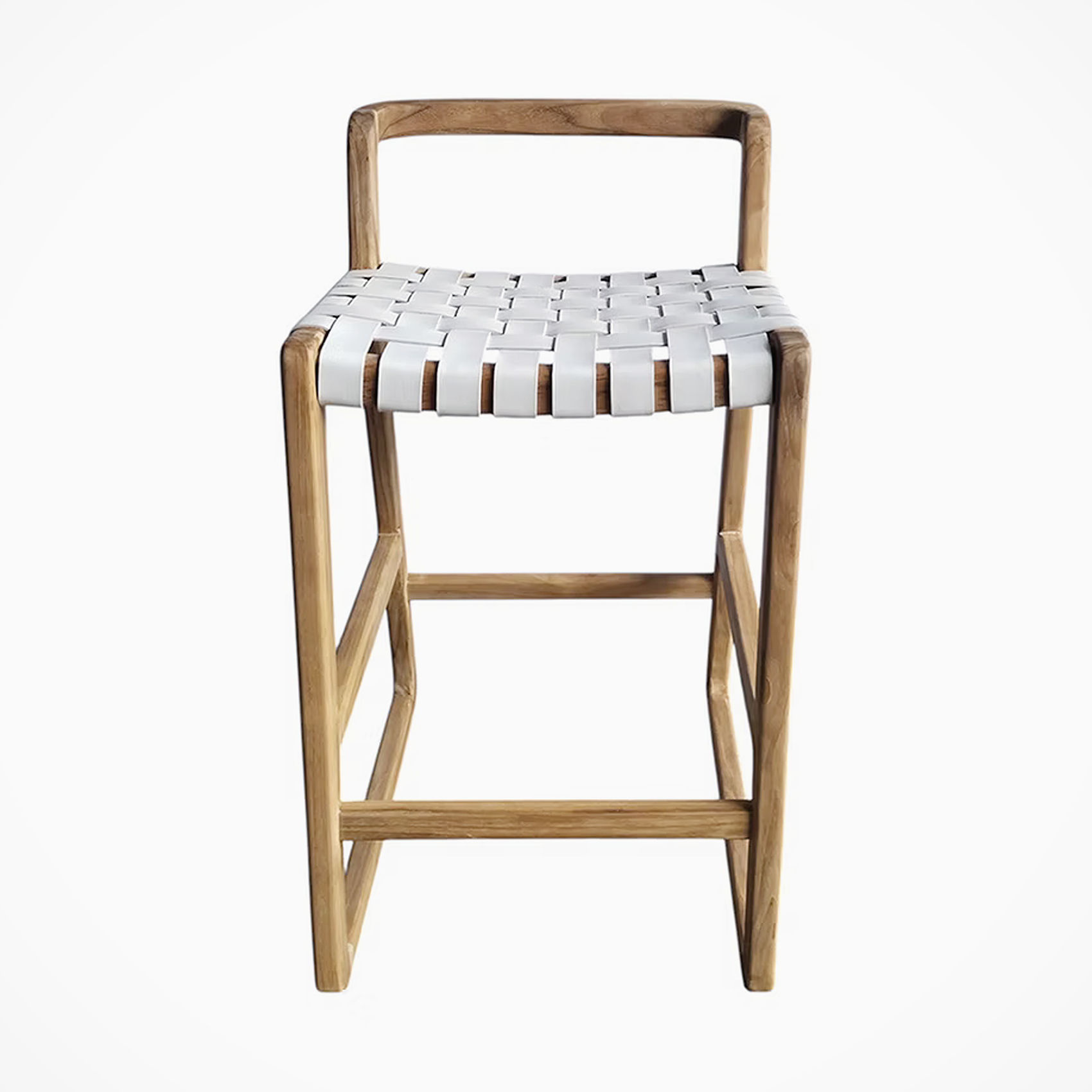 Teak Counter Stool with Low Back