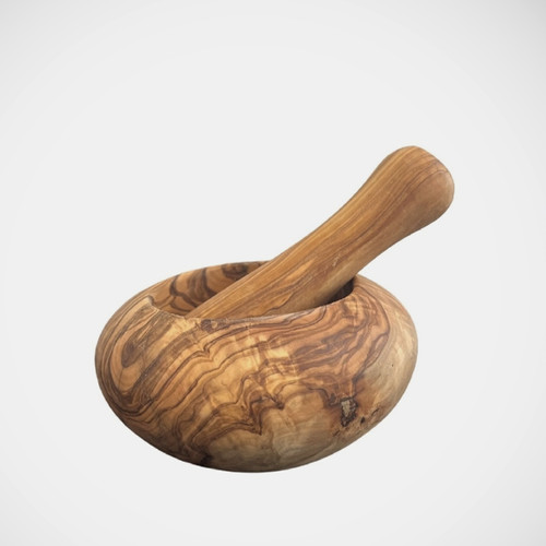 Wabi Sabi Olive Wood Mortar Pestal