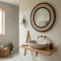 Two-Tone Rattan Round Wall Mirror