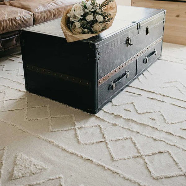 tribal white rug