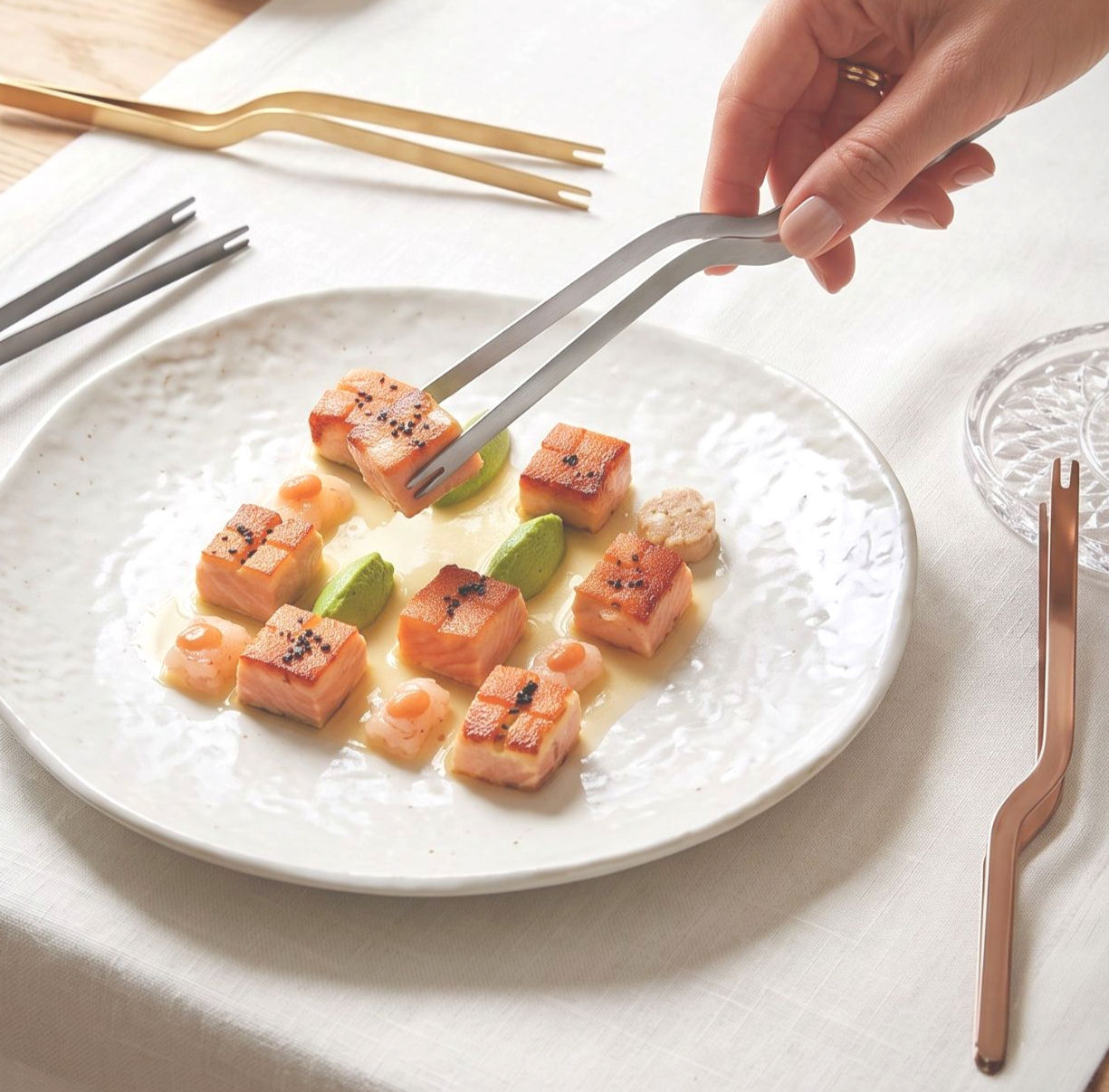 modern food tongs metal