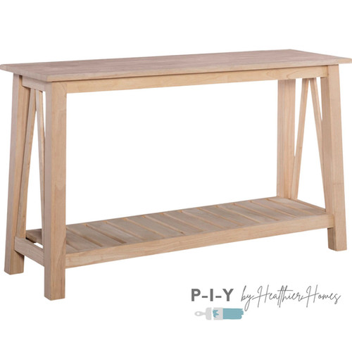 50" Natural Wood Console Table Organic Modern Entry Table