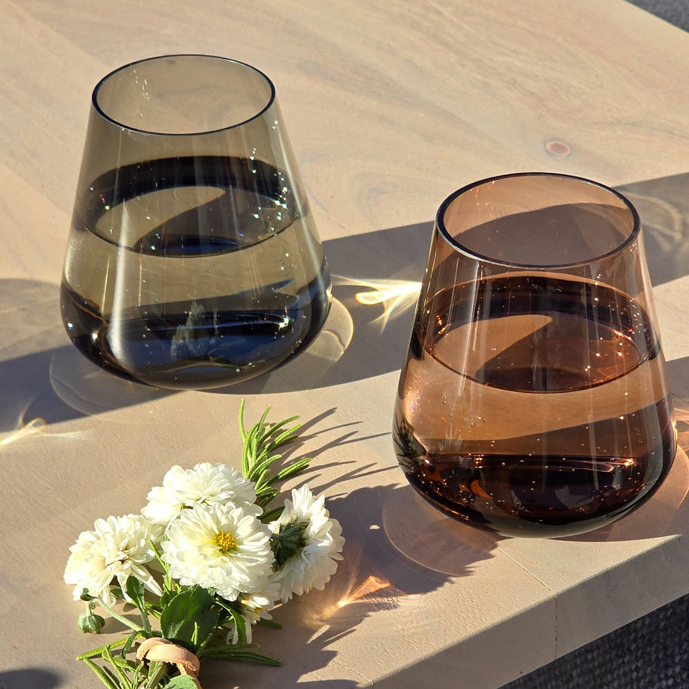 grey glass wine glasses