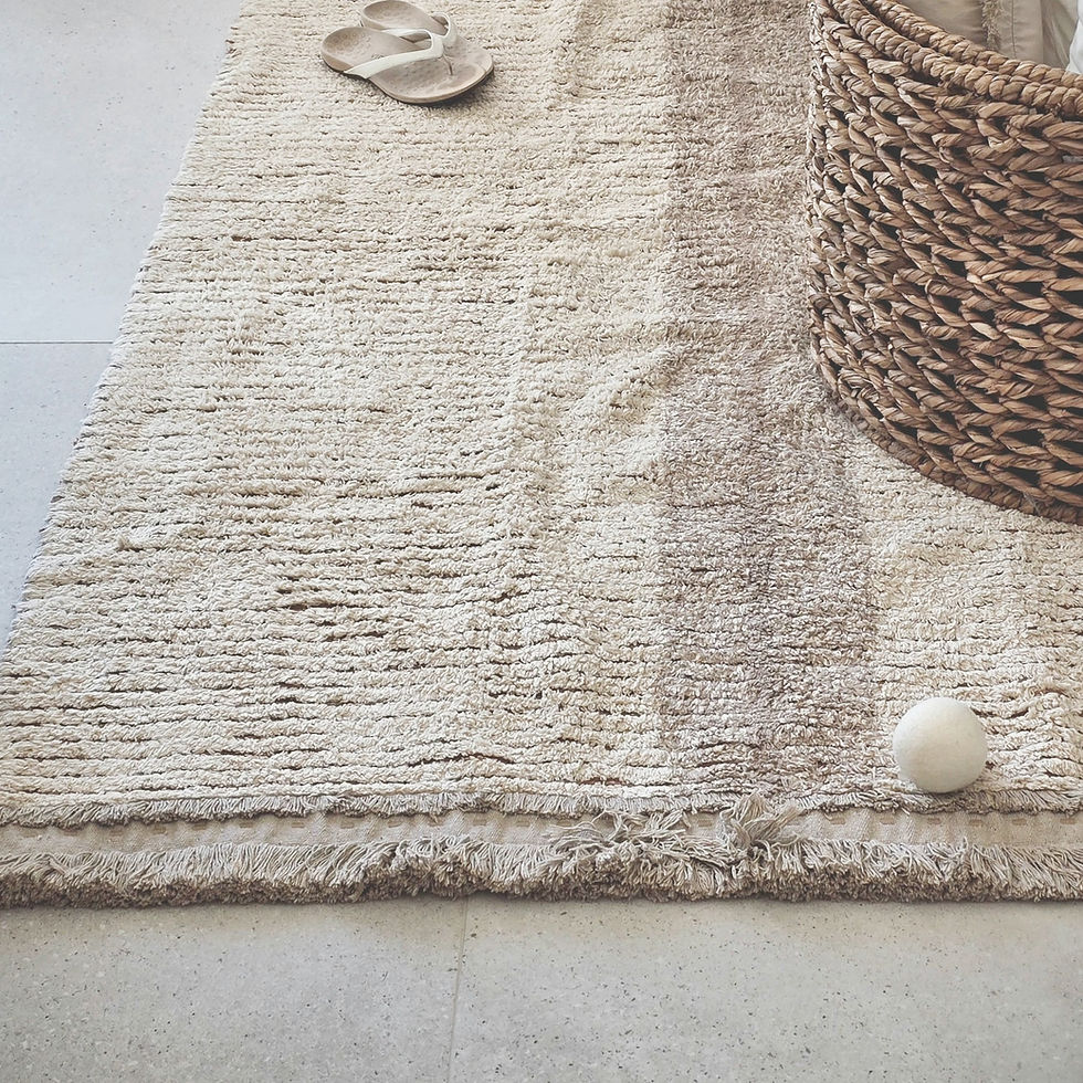 fluffy reversible cotton natural rug