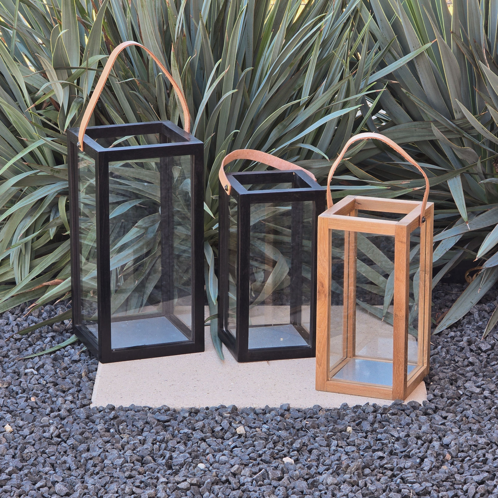 Leather & Teak Lantern Collection