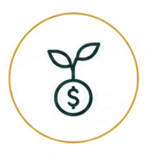 Dollar and plant symbol