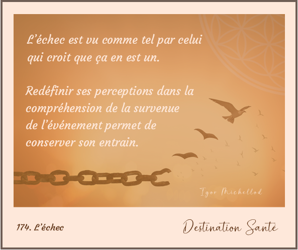 Comme vous l'avez souvent entendu, l'échec peut rendre plus fort.
Il peut seulement car celui qui le perçoit d'une manière négative pour son avancée se verra plomber dans son ressenti et se sentira faible.
Changer sa perception peut s'apprendre. Il faut néanmoins prendre conscience qu'on se tire vers le bas tout seul et qu'un changement est nécessaire.