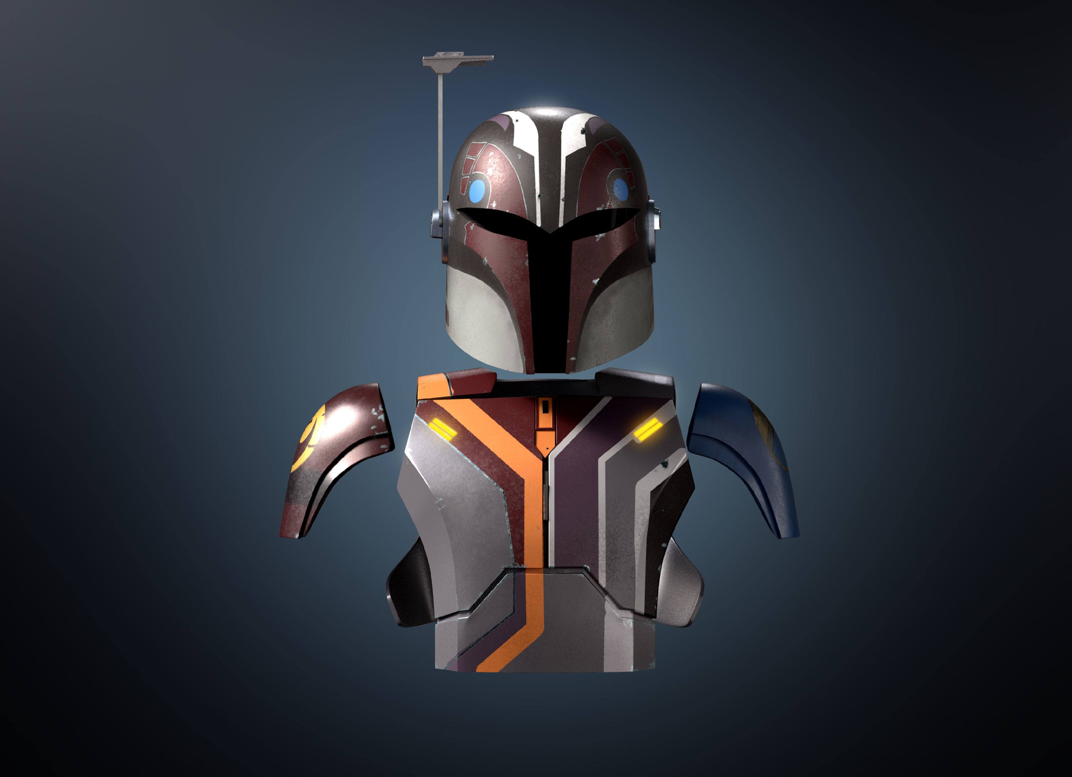 Sabine Wren Armor with helmet | 3d model | Ahsoka