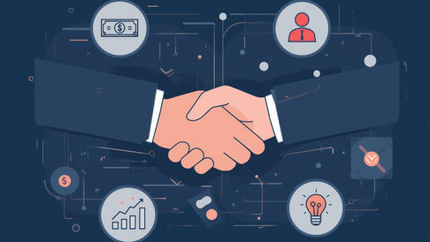 founder shaking hands with investors