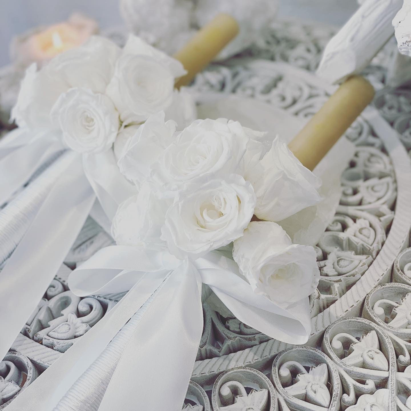 Rose Bouquet Wedding Candles (SET OF 2)