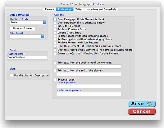 element preferences