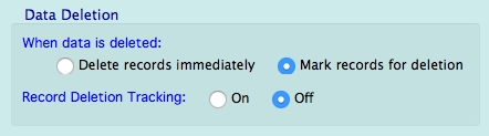 data deletion settings