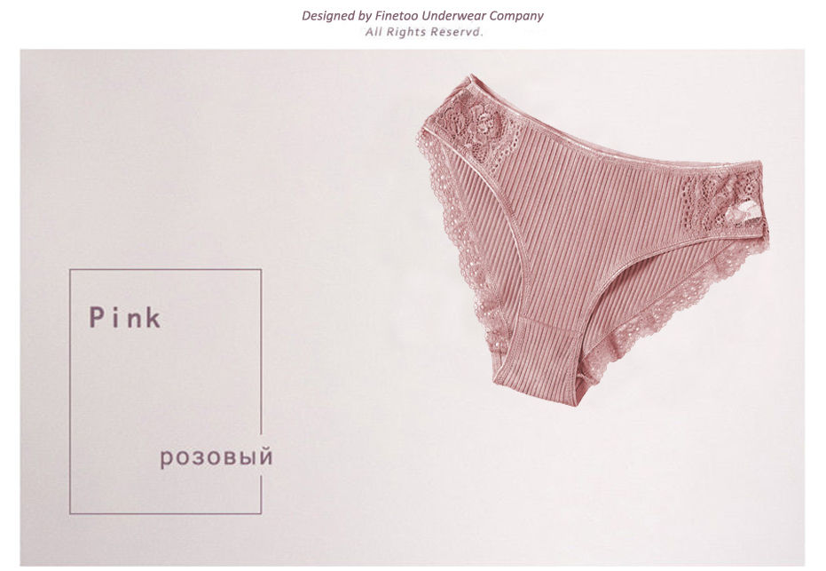 Thumbnail: FINETOO Cotton Underwear Floral Lace Women Panties Women Sexy Comfortable Female