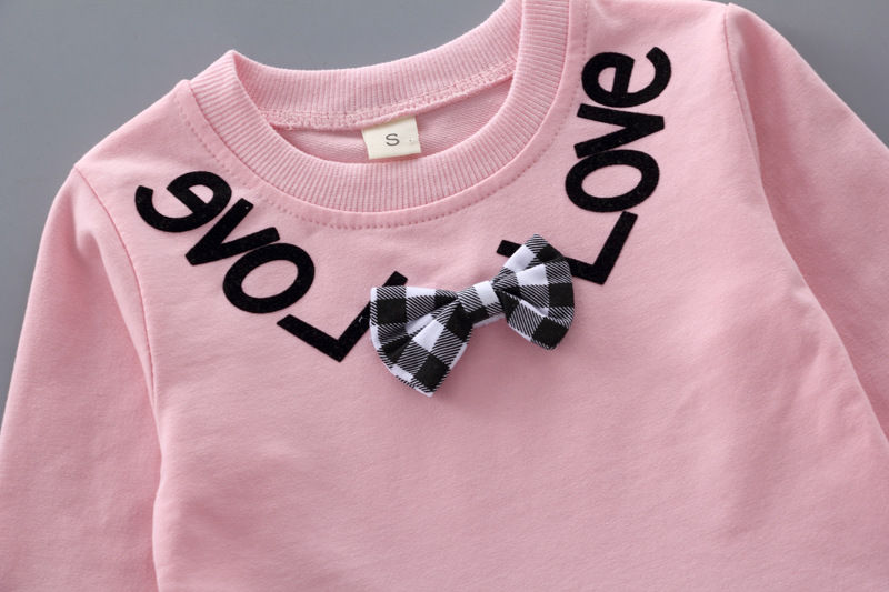 Thumbnail: Children's Clothing Sets Bow Plaid Long Sleeve Top + Pants 2pcs Sets Toddler Gir