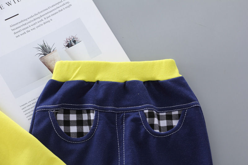 Thumbnail: Children's Clothing Sets Bow Plaid Long Sleeve Top + Pants 2pcs Sets Toddler Gir