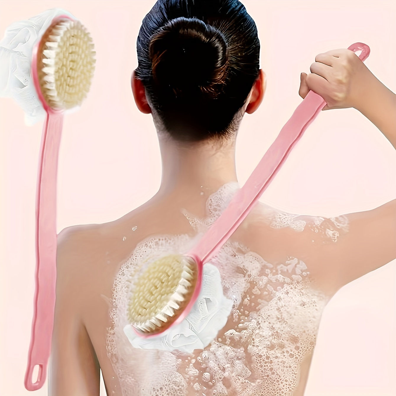Soft Body Scrubber Shower Exfoliating Scrubs Long Handle Bath Brush Exfoliator S