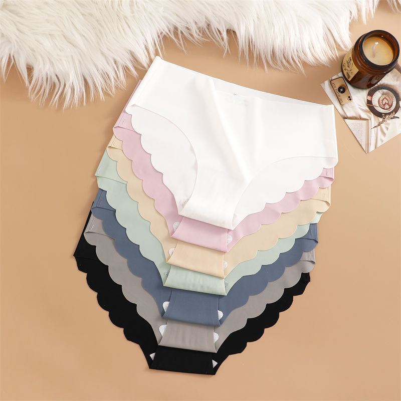 Thumbnail: Ice Silk Seamless Panties 4PCS/Set Women's Briefs Solid Color Elastic Underwear 