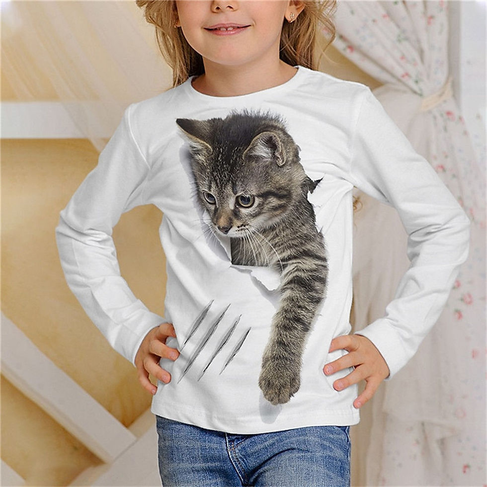 Thumbnail: Children Clothes Girl from 8 to 14 Years Old Cute Tee 2023 Autumn Casual Print L