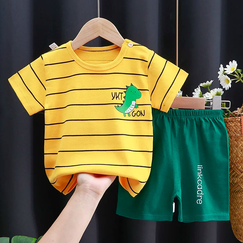 Thumbnail: Kids Clothes Set Baby BoyGirl T-Shirt + Shorts Summer Clothing Cotton Cartoon Ca