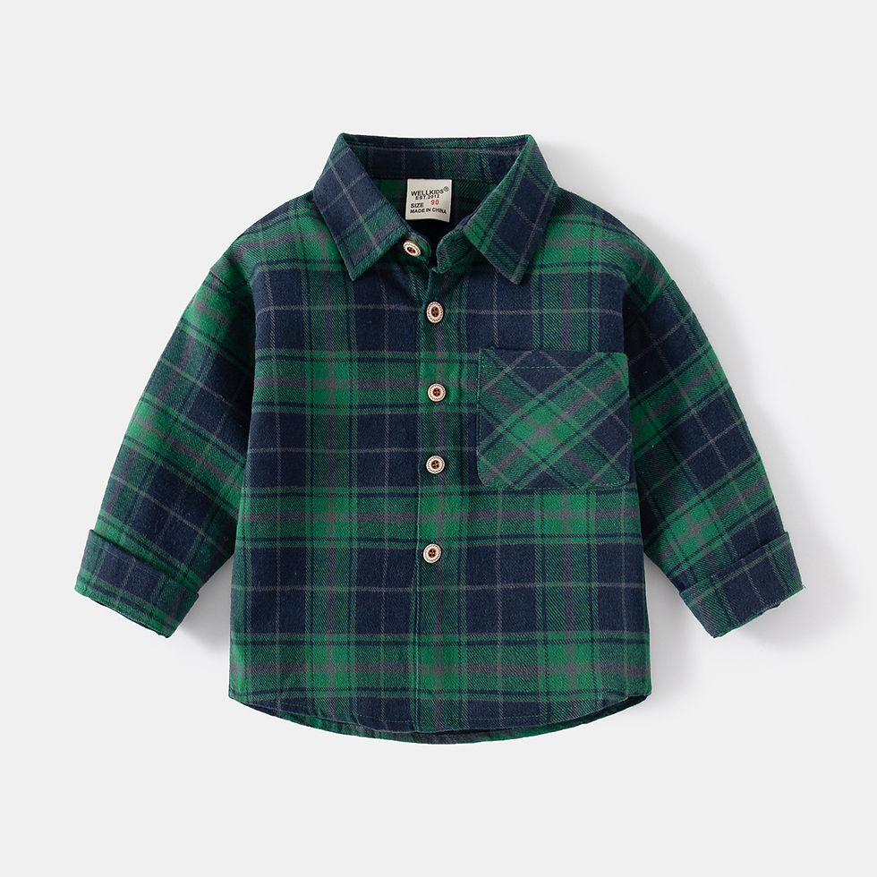 Thumbnail: New Children's Clothes 2025 Kids Shirts With Collar Boys' Cotton Long Sleeved Ba