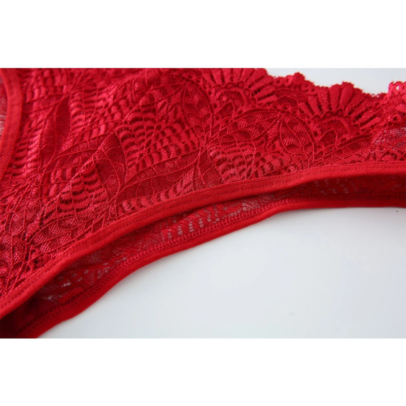 Thumbnail: Cool Hollow Breathable Lace Sexy Women Underwear Low Waisted Solid Color Seducti