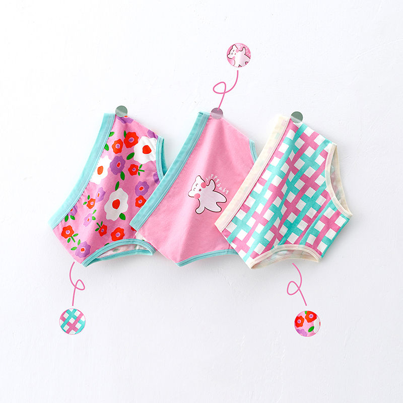 Thumbnail: 3Pcs/lot Kids Panties 7 Collections Chirdren's Underwear Lovely Girls Briefs Flo
