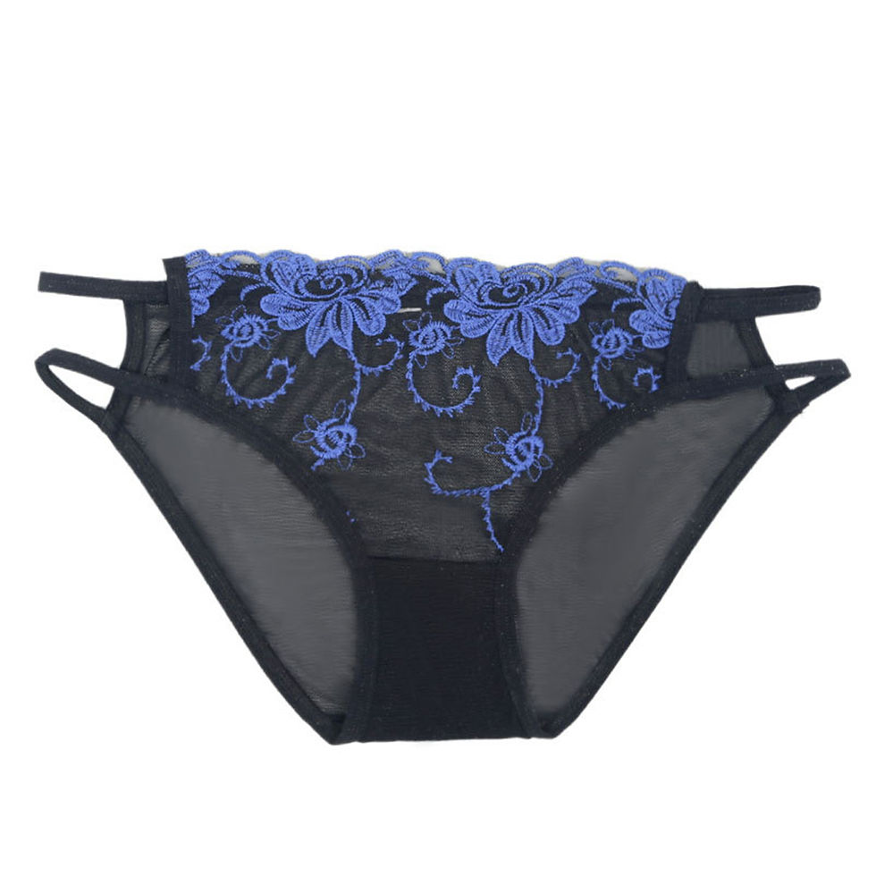 Thumbnail: Women's Panties Sexy Lingerie Low Rise Briefs Elastic Underwear Female Lace Mesh