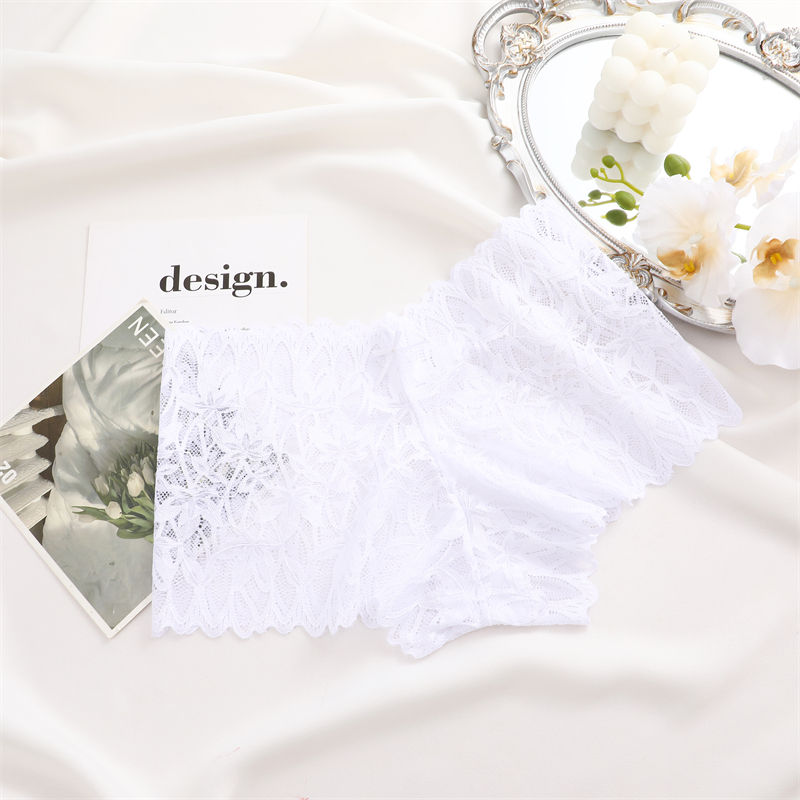 Thumbnail: Women Lace Boyshort Panties Low-Rise Sexy Underwear Trendy Floral Underpants Fem