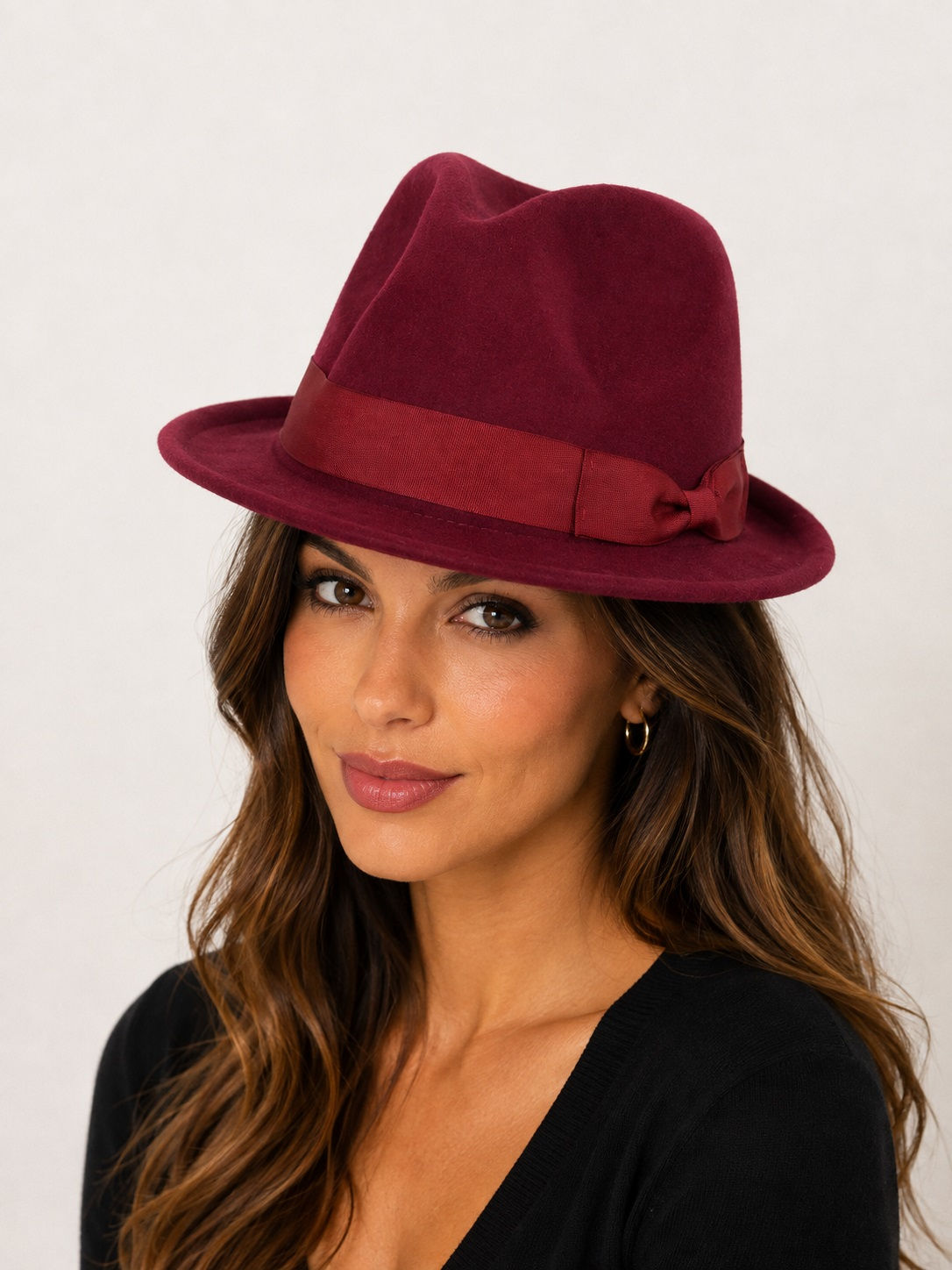 Burgundy Trilby Hat