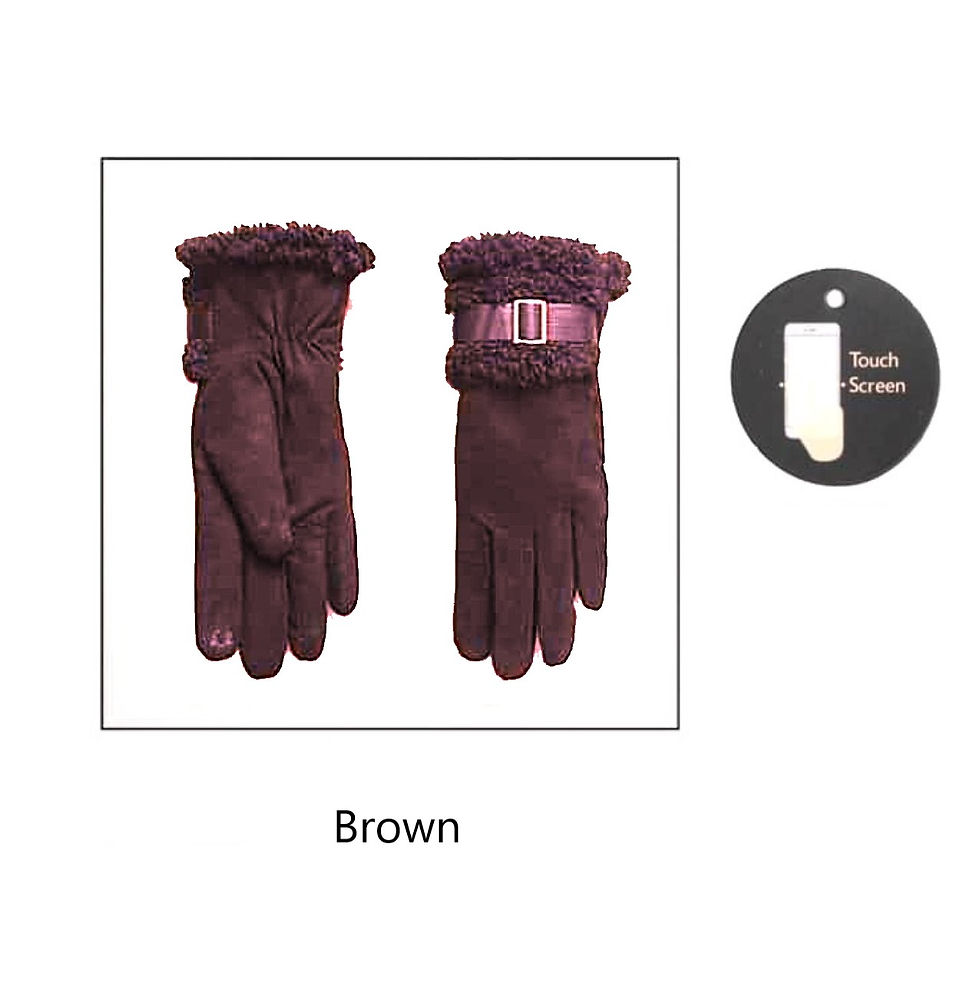 Thumbnail: Sherpa Suedette Belted Gloves