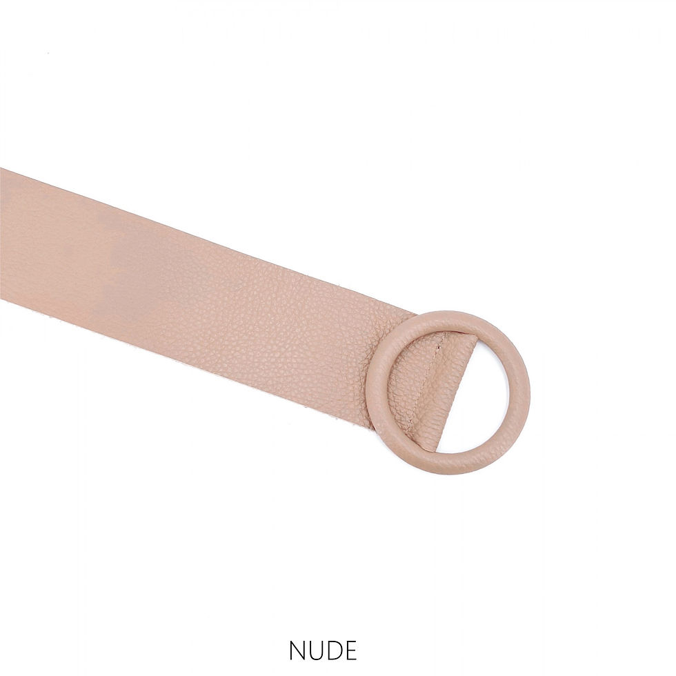 Thumbnail: Spring  Grained Leather Circle Buckle Belts