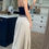 Thumbnail: Beige Pleated Maxi Skirt