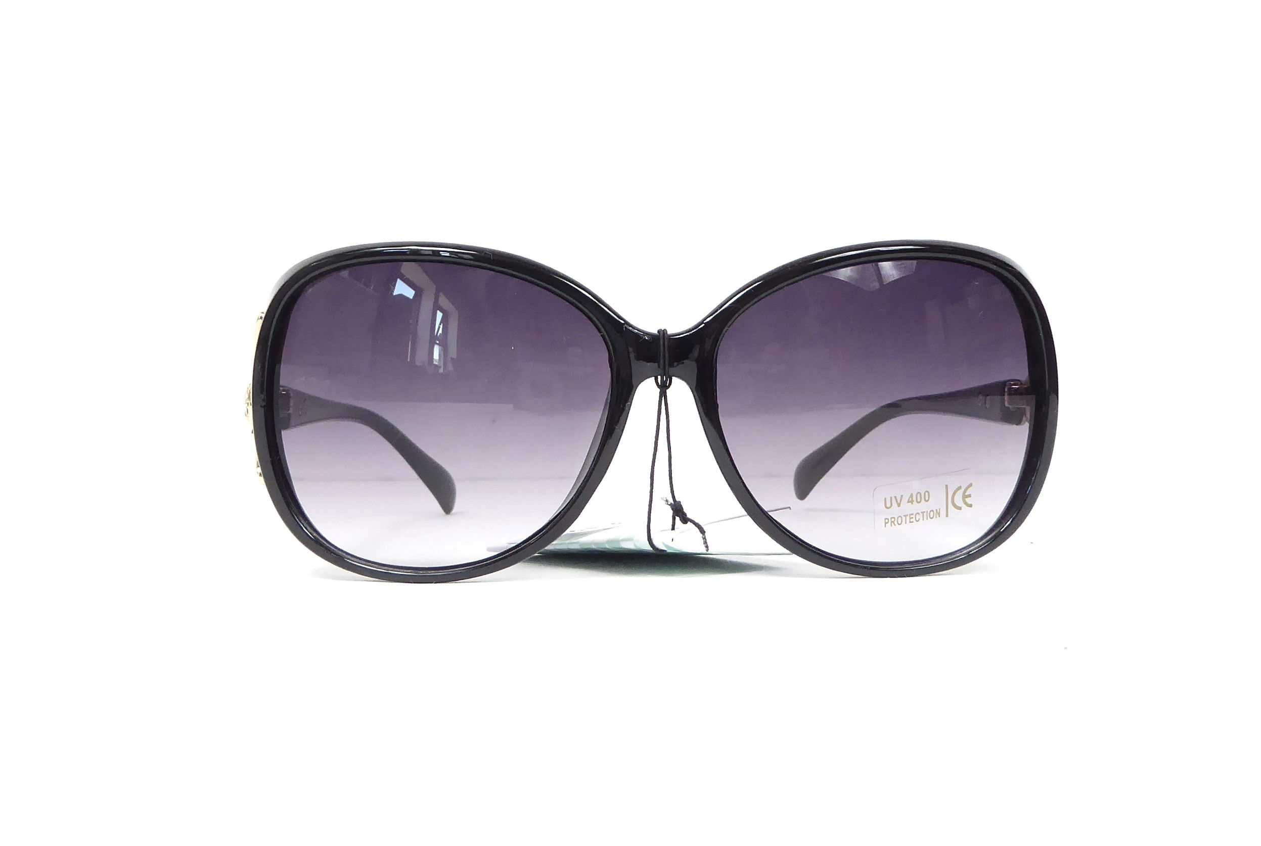 Black Diamante and Enamel Detail Sunglasses SC009