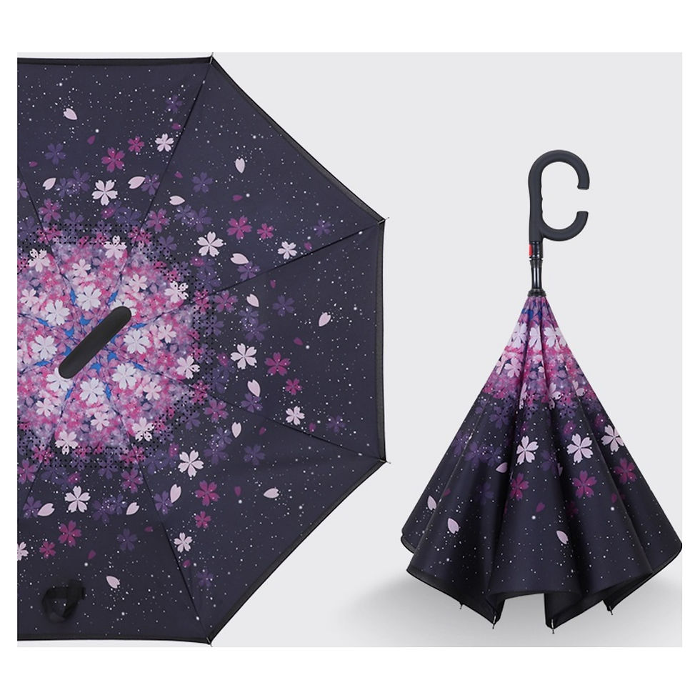 Blossom Automatic-opening Printed Upside Down Umbrella