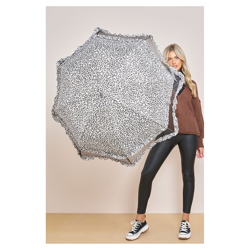Thumbnail: Grey Leopard See Through Umbrella