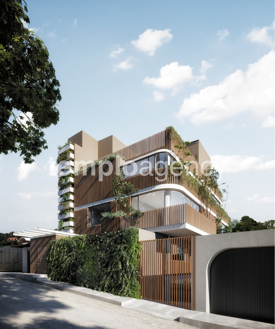 Render edificio en preventa en calle Fuente del pescador en Lomas de Tecamachalco