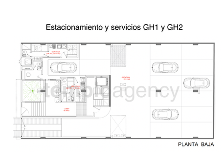 PLano estacionamiento y cuartos de servicio y áreas de lavado del desarrollo en preventa en Eugenio Sue 111Polanco, Polanco IV Secc, Miguel Hidalgo, 11550 Ciudad de México, CDMX, México