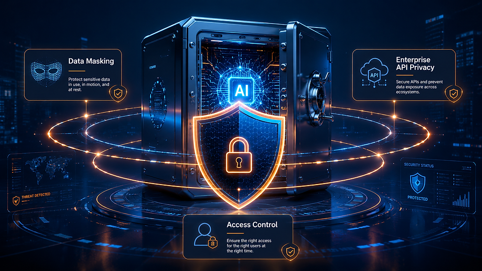 企業導入 AI 的資安防護規範:數據去識別化與企業級隱私安全架構。